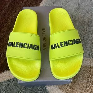 Balenciaga, Neon Pool Slides, Size 42 MEN